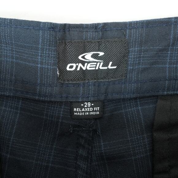 O'Neill Shorts Mens 29x11 Navy Horizon Plaid Relaxed Fit Casual Surfer Skater - Picture 6 of 11